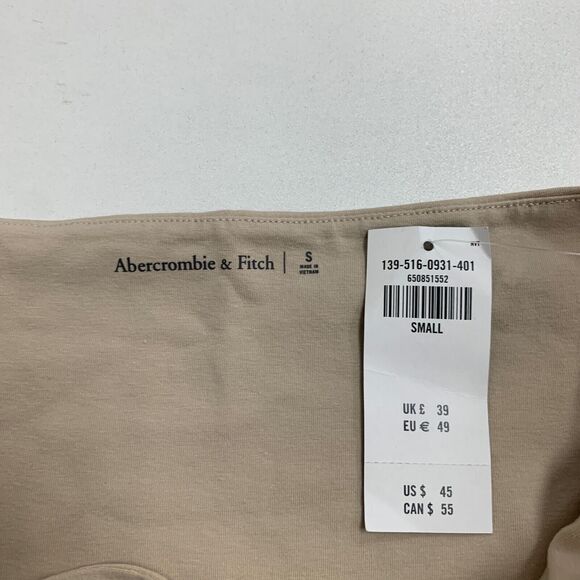 Abercrombie & Fitch Bodysuit Womens S Small Beige Keyhole Bow Front Long Sleeve - Picture 8 of 11